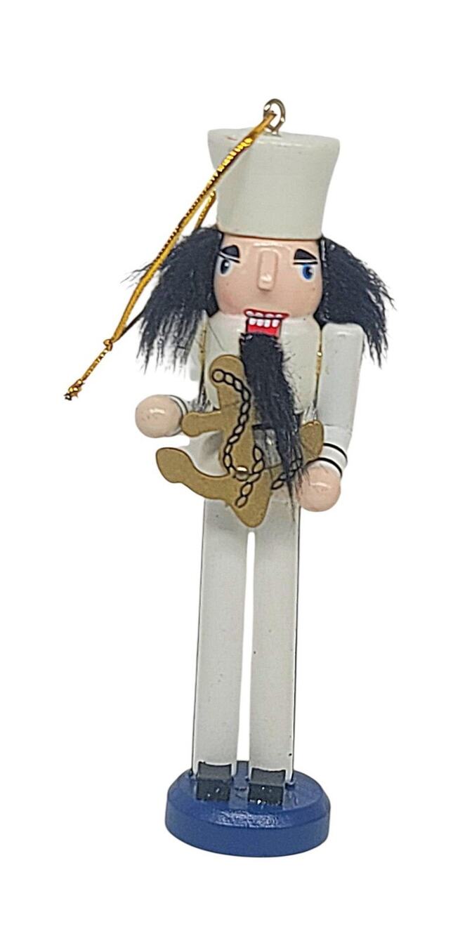 Navy Sailor Military Christmas Nutcracker Ornament Gold Tone Anchor Ocean 5.5"